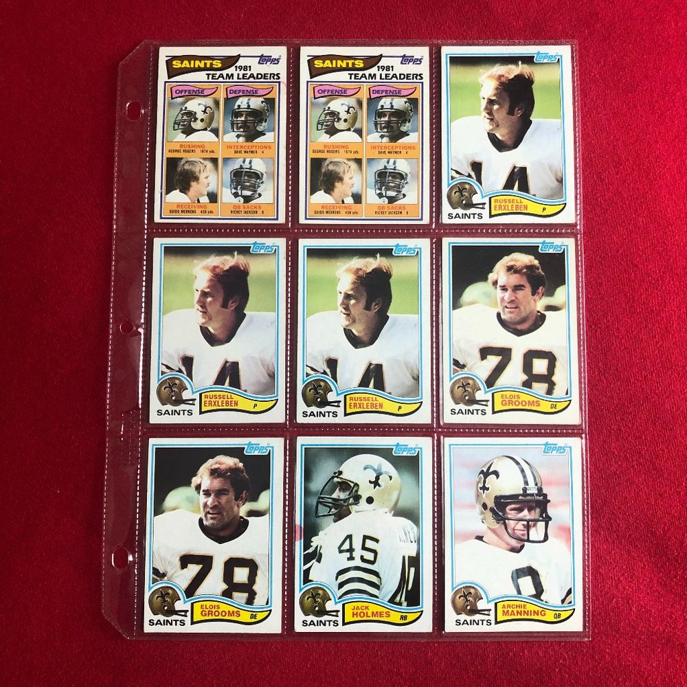 1982 TOPPS NFL New Orleans Saints Cards